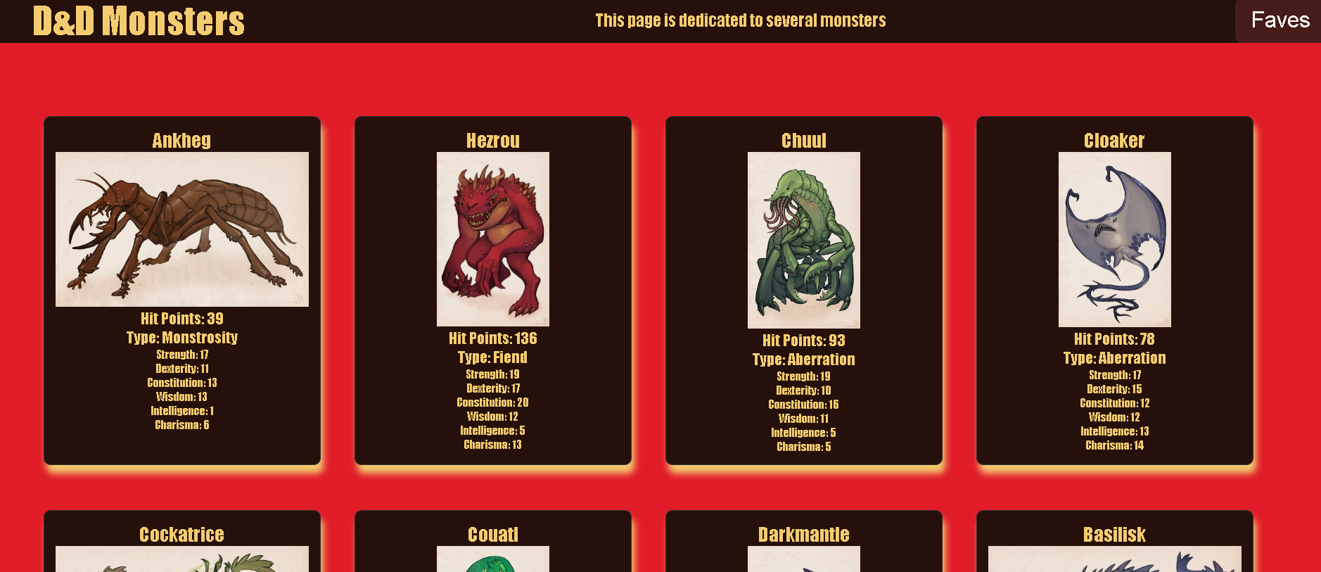 D&D monster page